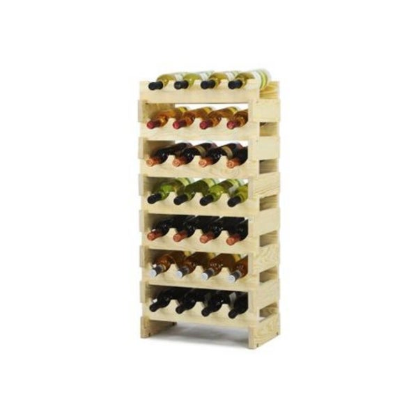 PROREGAL Weinregal Vinoteca Flex  HxBxT 79 x 47 x 29 cm 28 Flaschen Massives Kiefernholz Braun Geölt