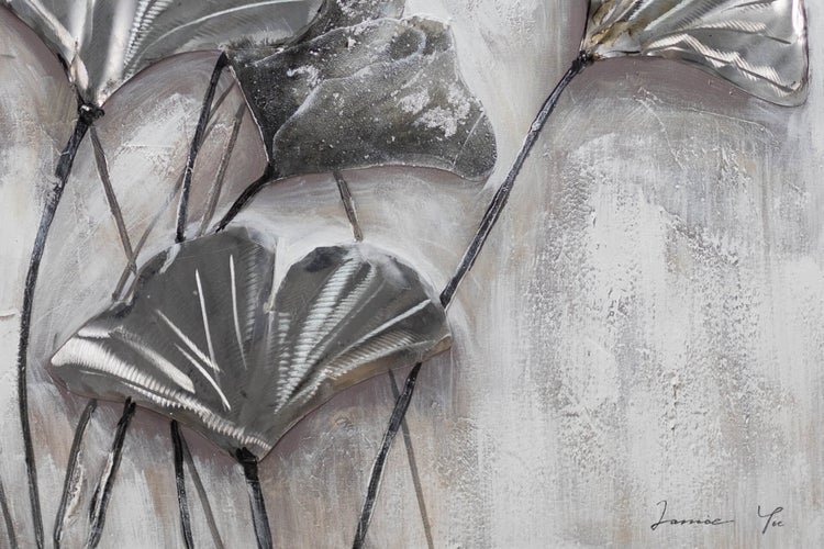 Handgemaltes Gemälde Acrylfarbe 80x80cm Grau