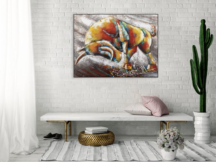 Handgemaltes Gemälde Acrylfarbe 100x75cm Orange