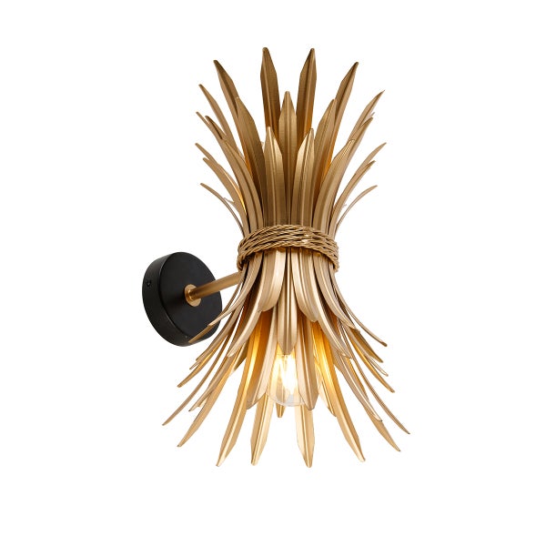 Art-Deco-Wandleuchte Gold mit Schwarz - Wesley