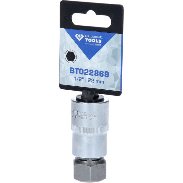 BRILLIANT TOOLS 1/2 Innensechskant Bit-Stecknuss 55 mm lang 22 mm - BT022869