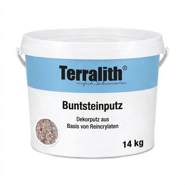 Terralith Buntsteinputz 14 Kilogramm, Dekorputz auf Basis von Reinacrylaten im Eimer.