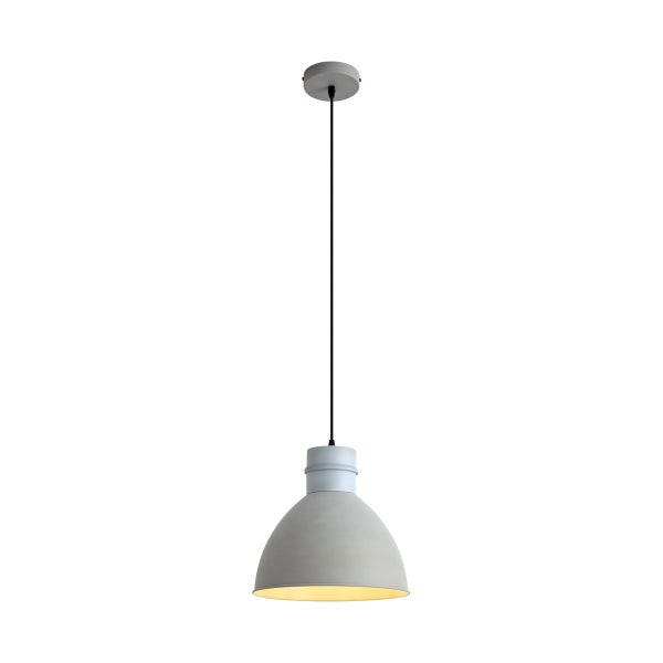 Hängelampe im Industriedesign mit glockenförmigem Lampenschirm und schmalem Kabel für die Deckenmontage