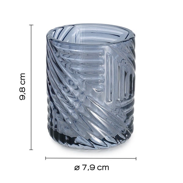 Zahnbürstenbecher aus blauem Glas | Fiordaliso