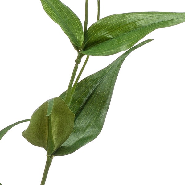 Künstliches Blatt einer Monstera an einem Stiel mit detaillierter Blattstruktur.