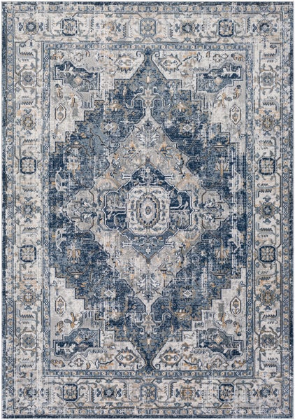 Vintage Orientalischer Teppich Blau/Grau/Elfenbein 160x220 cm DALILA