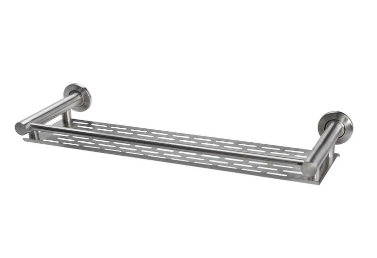 Duschablage aus Edelstahl zur Wandmontage mit durchbrochener Ablagefläche für das Badezimmer.