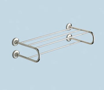 Doppelte Handtuchablage aus verchromten Messing