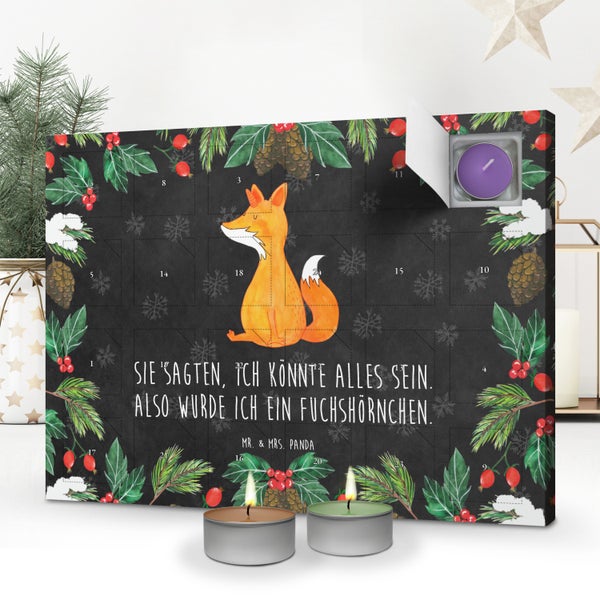 Mr. & Mrs. Panda Duftkerzen Adventskalender Einhorn Fuchs - Schwarz