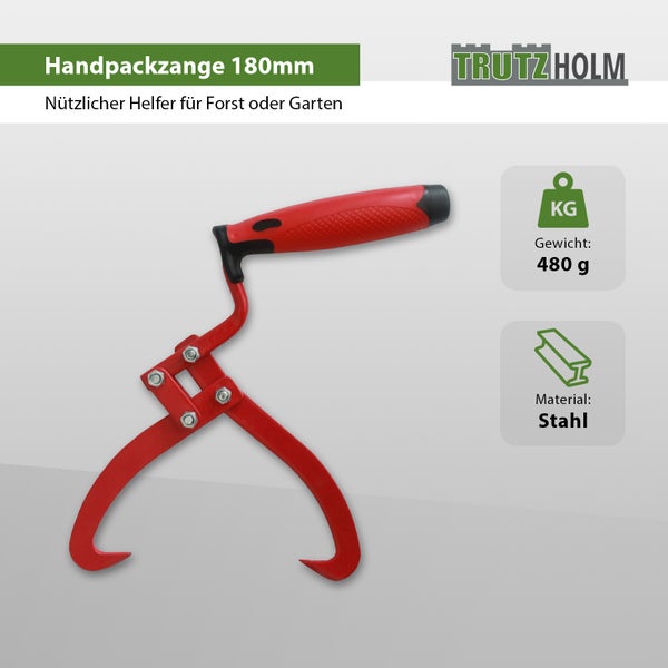 Trutzholm Handpackzange 180 Millimeter aus Stahl mit 480 Gramm Gewicht für Forst oder Garten.