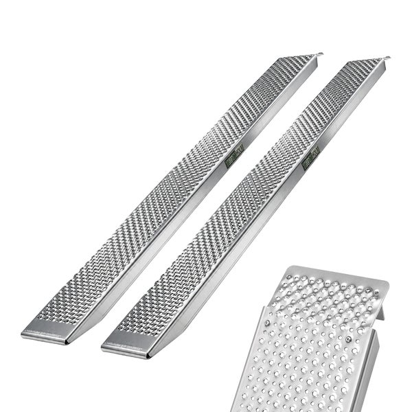 Trutzholm Auffahrrampen-Set aus Metall mit rutschhemmender Lochoberfläche und Profilierung.