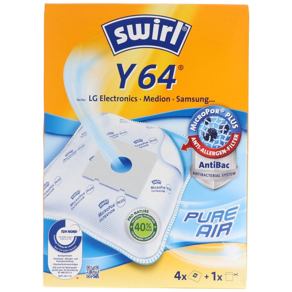 Swirl Staubsaugerbeutel Y64 (Y61) MicroPor Plus für LG, Medion und Samsung Staubsauger