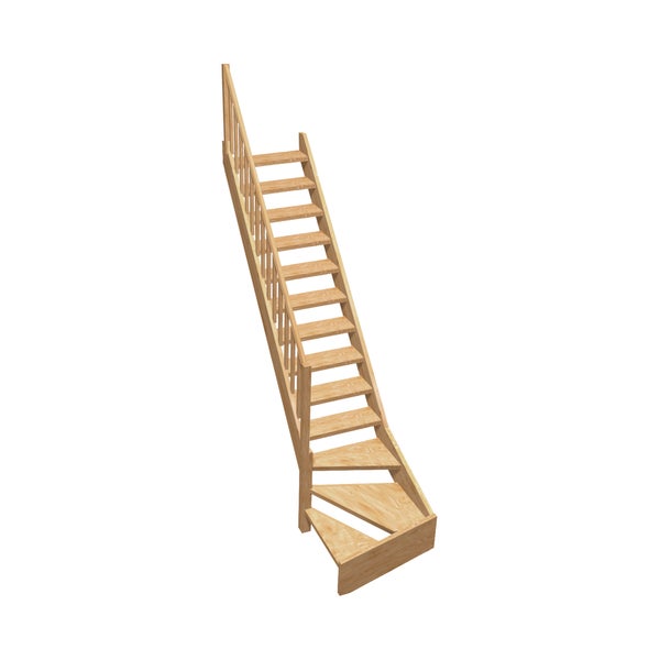Holztreppe mit Geländer