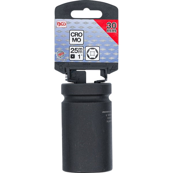 BGS Kraft-Steckschlüssel-Einsatz Sechskant tief Antrieb Innenvierkant 25 mm (1) SW 30 mm - 5500-30