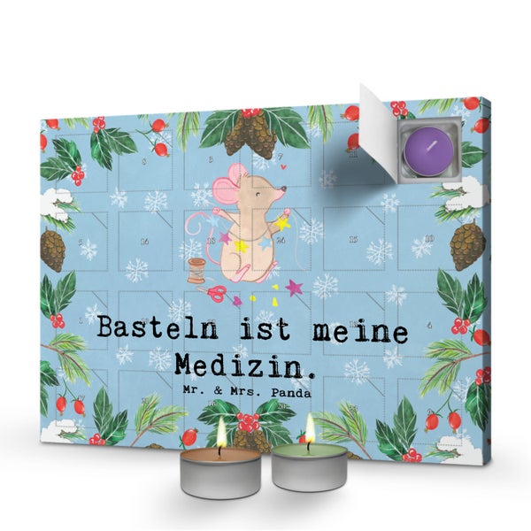 Mr. & Mrs. Panda Duftkerzen Adventskalender Maus Basteln - Blau Pastell