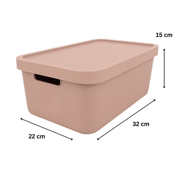 Aufbewahrungsbox aus Kunststoff mit Deckel, 32 x 22 x 15 cm