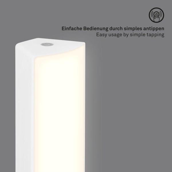 Battery LED table- and wall light, IP44, white, 1x