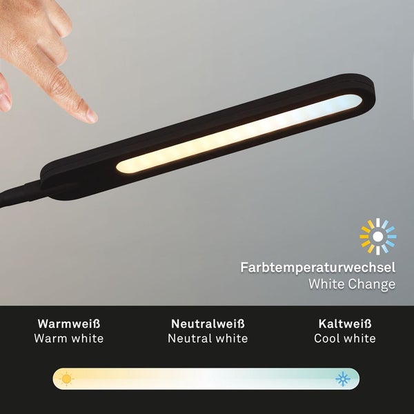 LED Klemmleuchte Klemmlampe Dimmbar CCT 8 W schwarz Metall-Kunststoff Briloner