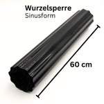 Schwarze Wurzelsperre mit Sinusform, 60 Zentimeter lang