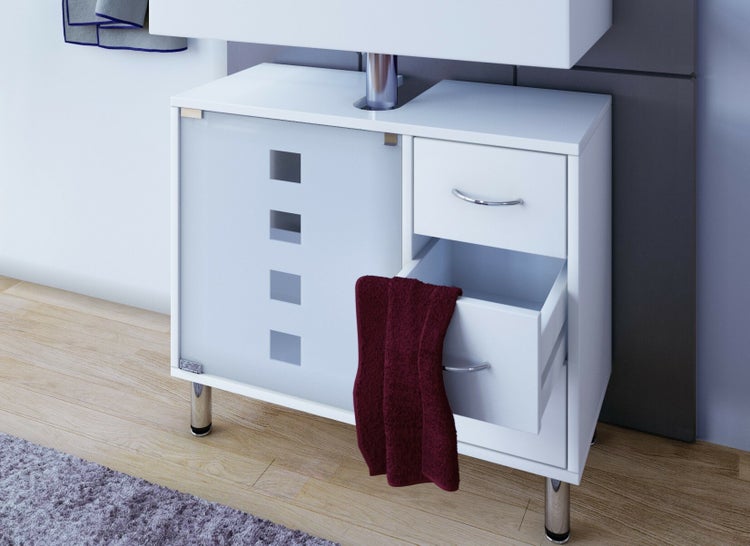 Holz Badmöbel Badunterschrank Darola Schublade