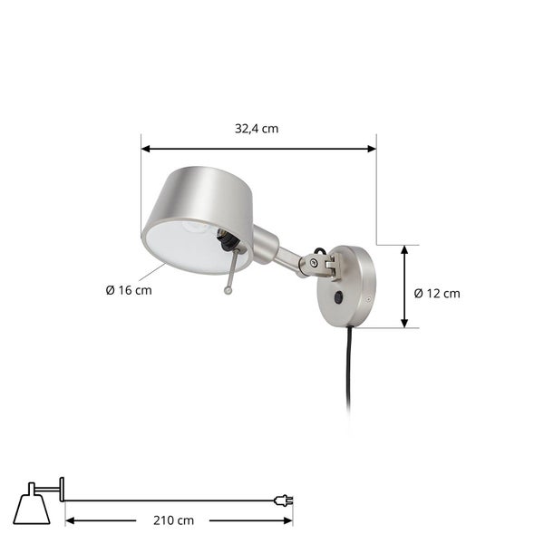 Wandleuchte mit Maßen