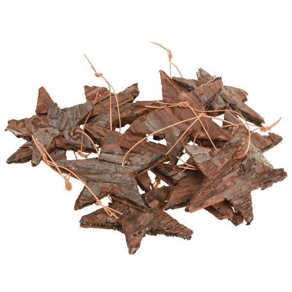 Dekosterne aus Baumrinde mit Aufhängung