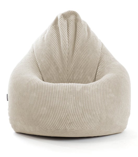 mokebo Sitzsack Cord XXL in Beige 'Der Tagträumer', Bean Bag mit EPS-Perlen Füllung