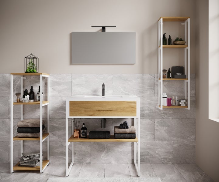 5-tlg. Waschtisch Badmöbel Waschbecken Bitila 80