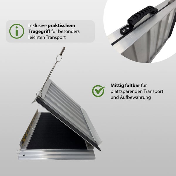 Zusammenklappbare Aluminium Rampe mit Tragegriff