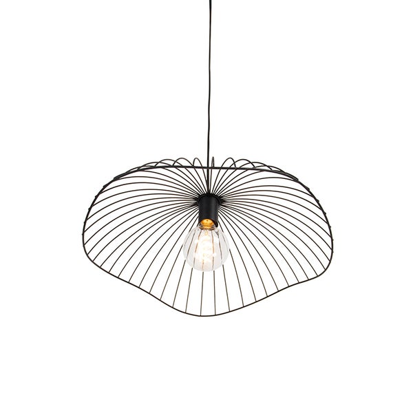 Schwarze Pendelleuchte mit Glühbirne