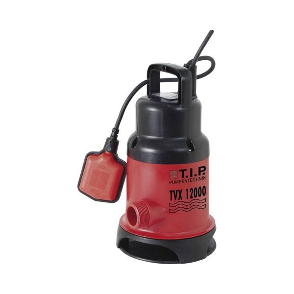 T.I.P. TVX 12000 Tauchpumpe - 12.000 L/Std. - 480W - Förderhöhe 6 m - Korngröße 20 mm - Mit Schwimmer - Keller Pumpe