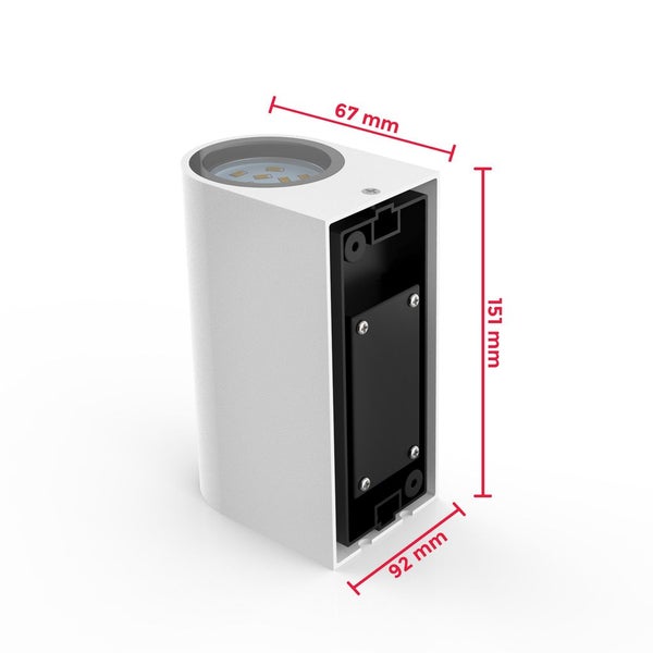 Außenwandleuchte - 9,4W, 800lm, IP44, LED, warmweiß, weiß
