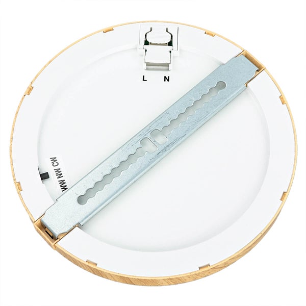 Rückseite einer runden Deckenleuchte mit Montagehalterung