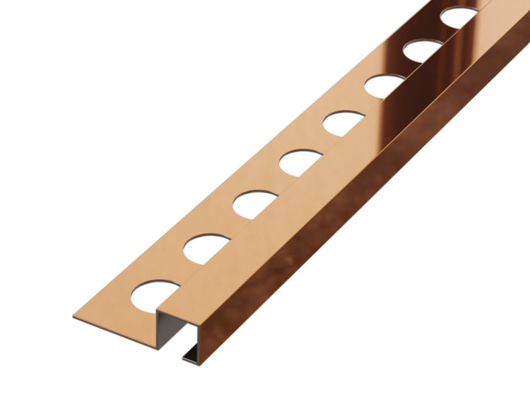 Fliesenprofil aus Metall mit Löchern