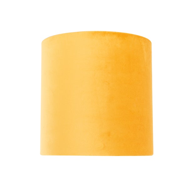 Velours Lampenschirm gelb 20/20/20 mit goldener Innenseite