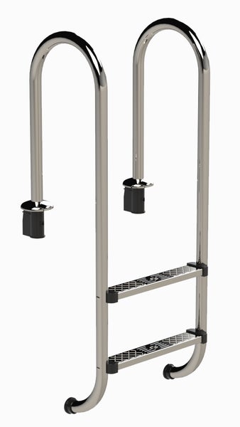 Schwimmbadleiter aus Edelstahl mit zwei Stufen