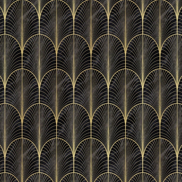 Tapete mit Art-Deco-Fächermuster