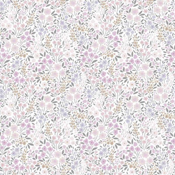 Nahtloses Muster mit kleinen Blüten und Blättern