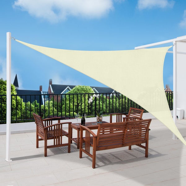 SolVision HS9 Sonnensegel 300x300x300cm dreieckig Creme HDPE