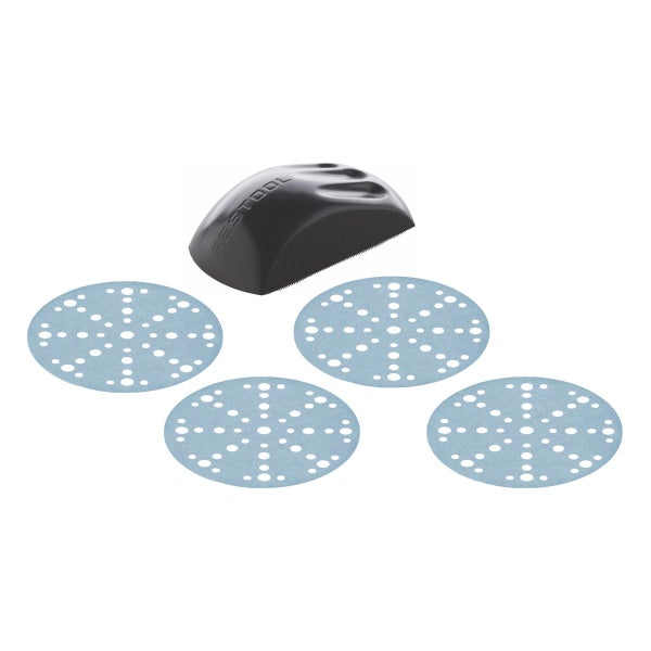 Festool HSK-D 150 W Schleifklotz Weich 150 mm ( 495965 ) + 400x Schleifscheiben P100 / P220 / P320 / P400