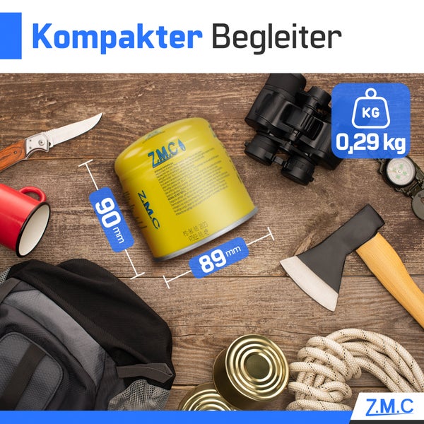 Z.M.C 8X Butan Gaskartuschen 190g Typ C200 EN417, Butan Gas Kartuschen mit Sicherheitsventil, Stechkartusche Gaskartusche ideal für Gasbrenner, Campingkocher, Abflämmgerät, Lötbrenner, Gaskocher