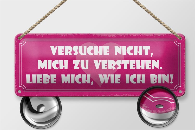 Blechschild Spruch 27x10cm versuche nicht mich zu verstehen Dekoration