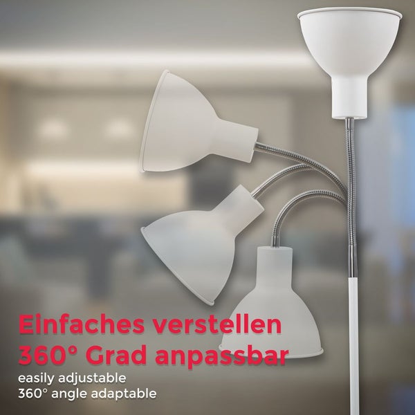 Stehleuchte weiß-chrom