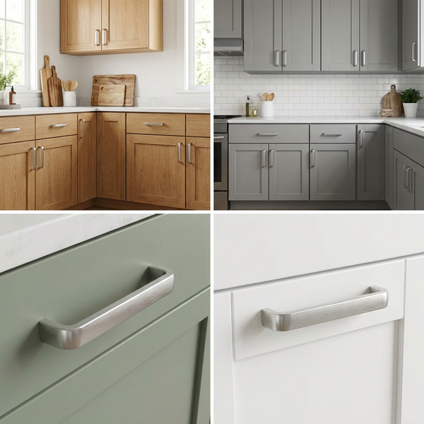 Collage von Küchen mit Schrankgriffen