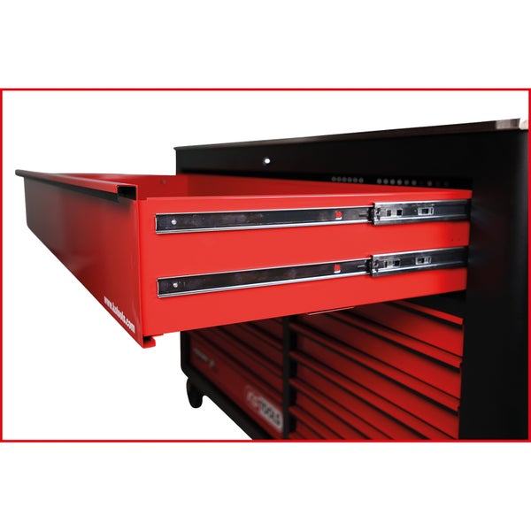 KS TOOLS PERFORMANCEplus P45 SCHWARZ/ROT Werkstattwagen mit 14 Schubladen - 873.7014