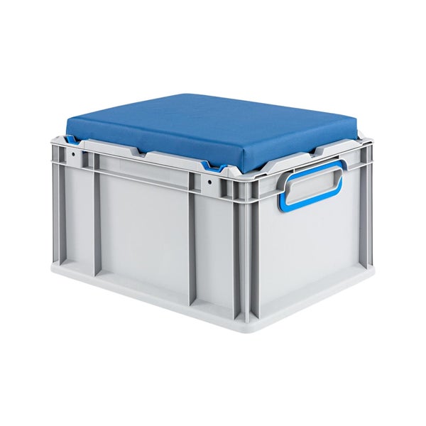 PROREGAL SparSet 6 x Eurobox NextGen Seat Box Blau HxBxT 26,5 x 30 x 40 cm 20 Liter Griffe Geschlossen Eurobehälter Sitzbox Transportbox