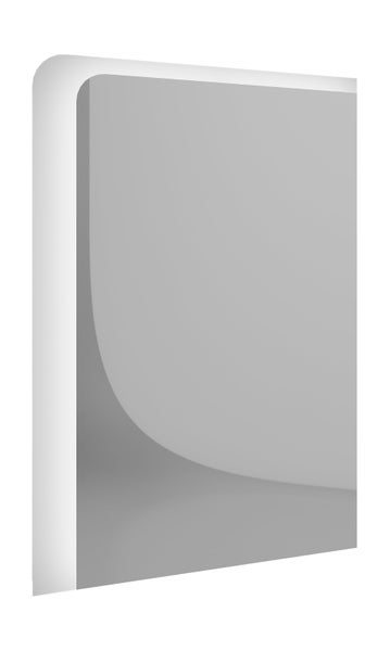 FACKELMANN MILANO Gäste WC Set 5 Teile / Waschbecken / Waschbeckenunterschrank / Waschbeckenbeleuchtung / Armatur / LED-Spiegel / Badmöbel Set mit Soft-Close / Korpus & Front: Weiß / Breite: 55 cm