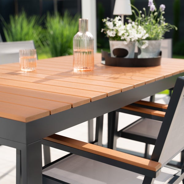 Home Deluxe Gartentisch SIERA – 160 x 90 cm aus robustem Aluminium | Gartenmöbel, Gartengarnitur, Balkontisch