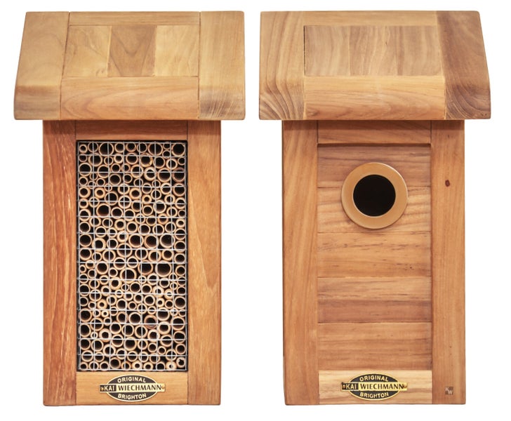 Teak Nistkasten Set premium Vogelhaus und Insektenhotel