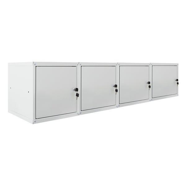 PROREGAL Mega Deal 4x Schließfachwürfel Cubic HxBxT 35 x 35 x 35 cm Grau